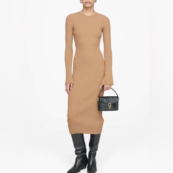 NWT Anine Bing Sia Ribbed Midi Dress - Picture 4 of 13